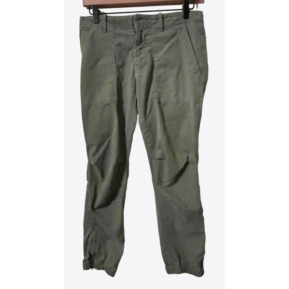 Nili Lotan Women's 111/88 Size 2 Muted Army Green Ankle Zip Pants 29" x 26"